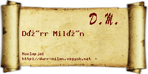 Dürr Milán névjegykártya