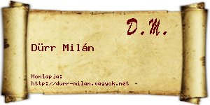 Dürr Milán névjegykártya